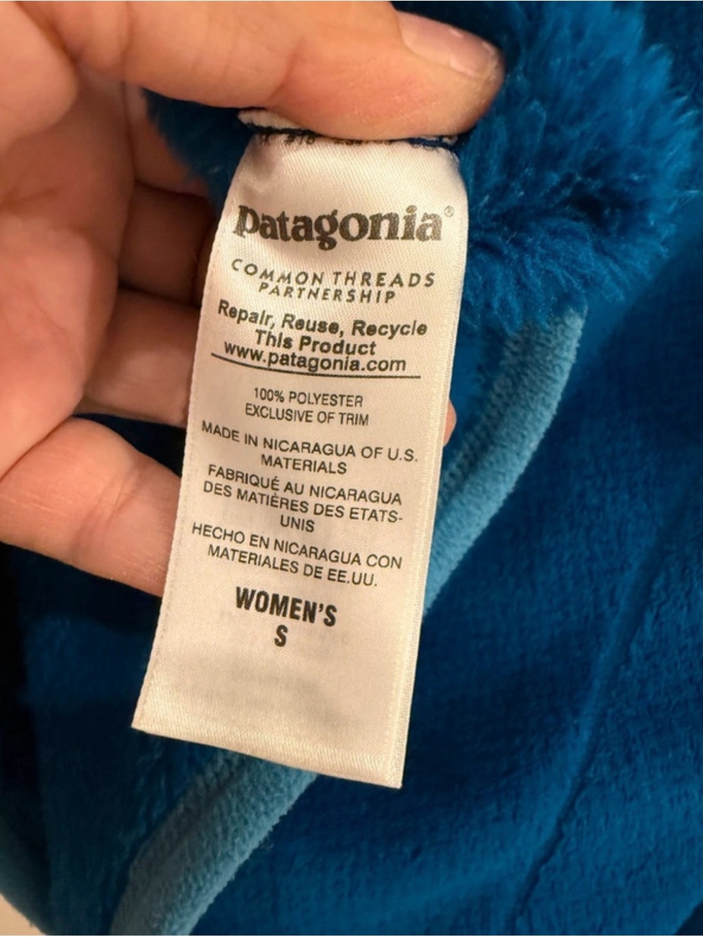 Patagonia Women's Teal-Blue Teddy Fleece Jacket